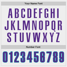 Load image into Gallery viewer, Custom White Purple-Teal Block Stripes Lines Charlotte Style Authentic Baseball Jersey