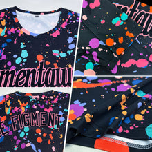 Charger l'image dans la galerie, Custom Graffiti Pattern Black-Medium Pink 3D Expressive Splatter Performance T-Shirt