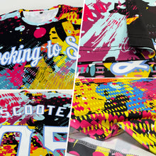 Charger l'image dans la galerie, Custom Graffiti Bright Psychedelic Pattern White-Light Blue 3D Performance T-Shirt
