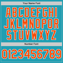 Load image into Gallery viewer, Custom Teal Orange-White Mesh Authentic Throwback Baseball Jersey