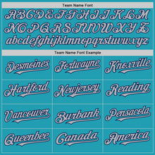 Load image into Gallery viewer, Custom Teal Gray-Navy Mesh Authentic Throwback Baseball Jersey