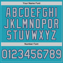 Load image into Gallery viewer, Custom Teal Gray-Navy Mesh Authentic Throwback Baseball Jersey