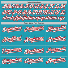 Load image into Gallery viewer, Custom Teal White-Red Mesh Authentic Throwback Baseball Jersey
