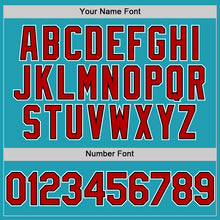 Load image into Gallery viewer, Custom Teal Red-Black Mesh Authentic Throwback Baseball Jersey