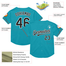 Load image into Gallery viewer, Custom Teal Black-White Mesh Authentic Throwback Baseball Jersey