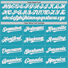 Load image into Gallery viewer, Custom Teal White-Gray Mesh Authentic Throwback Baseball Jersey