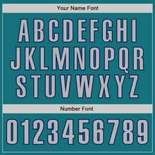 Laden Sie das Bild in den Galerie-Viewer, Custom Teal Gray-Navy Authentic Baseball Jersey