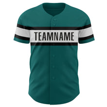 Laden Sie das Bild in den Galerie-Viewer, Custom Teal White-Black Authentic Baseball Jersey