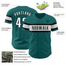 Laden Sie das Bild in den Galerie-Viewer, Custom Teal White-Black Authentic Baseball Jersey