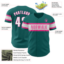 Laden Sie das Bild in den Galerie-Viewer, Custom Teal White-Pink Authentic Baseball Jersey