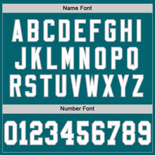 Load image into Gallery viewer, Custom Teal White-Gray Mesh Authentic Throwback Football Jersey