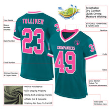 Load image into Gallery viewer, Custom Teal Pink-White Mesh Authentic Throwback Football Jersey