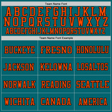 Load image into Gallery viewer, Custom Teal Orange-Black Mesh Authentic Throwback Football Jersey