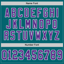 Load image into Gallery viewer, Custom Teal Purple-White Mesh Authentic Throwback Football Jersey