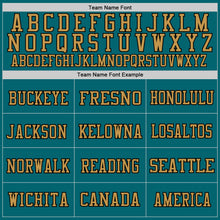 Load image into Gallery viewer, Custom Teal Old Gold-Black Mesh Authentic Throwback Football Jersey