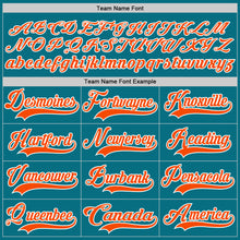 Load image into Gallery viewer, Custom Teal Orange-White Hockey Lace Neck Jersey