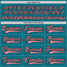 Load image into Gallery viewer, Custom Teal Medium Pink-Black Hockey Lace Neck Jersey