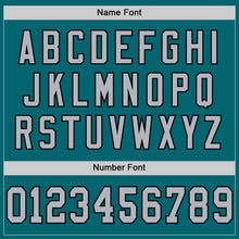 Load image into Gallery viewer, Custom Teal Gray-Black Mesh Authentic Throwback Football Jersey