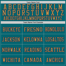 Load image into Gallery viewer, Custom Teal Navy-Old Gold Mesh Authentic Throwback Football Jersey
