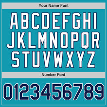Load image into Gallery viewer, Custom Teal Navy-White Authentic Throwback Baseball Jersey