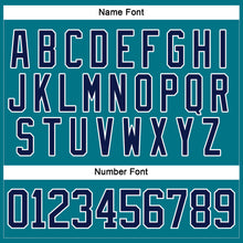 Загрузить изображение в средство просмотра галереи, Custom Teal Navy-White Hockey Jersey