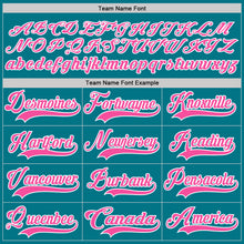 Загрузить изображение в средство просмотра галереи, Custom Teal Pink-White Hockey Jersey