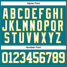 Загрузить изображение в средство просмотра галереи, Custom Teal White-Gold Hockey Jersey