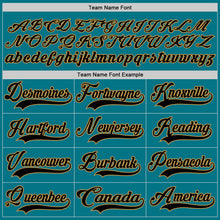 Charger l'image dans la galerie, Custom Teal Black-Old Gold Hockey Jersey