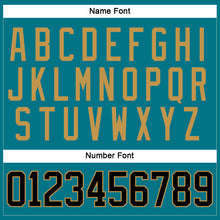 Charger l'image dans la galerie, Custom Teal Black-Old Gold Hockey Jersey