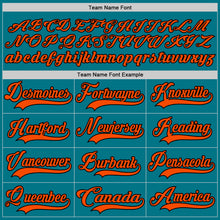 Загрузить изображение в средство просмотра галереи, Custom Teal Orange-Black Hockey Jersey
