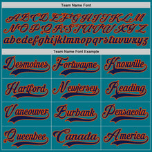 Загрузить изображение в средство просмотра галереи, Custom Teal Navy-Orange Hockey Jersey