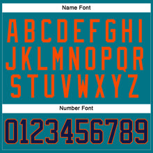 Загрузить изображение в средство просмотра галереи, Custom Teal Navy-Orange Hockey Jersey
