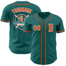 Загрузить изображение в средство просмотра галереи, Custom Teal Orange-White Authentic Baseball Jersey