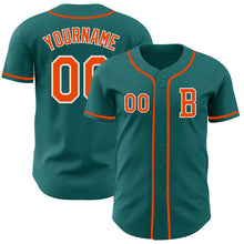 Загрузить изображение в средство просмотра галереи, Custom Teal Orange-White Authentic Baseball Jersey