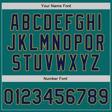 Загрузить изображение в средство просмотра галереи, Custom Teal Navy-Old Gold Authentic Baseball Jersey
