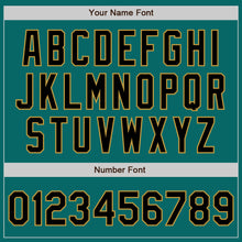 Laden Sie das Bild in den Galerie-Viewer, Custom Teal Black-Old Gold Authentic Baseball Jersey