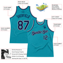 Загрузить изображение в средство просмотра галереи, Custom Teal Navy-Gray Authentic Throwback Basketball Jersey