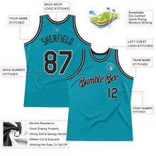 Загрузить изображение в средство просмотра галереи, Custom Teal Black-Gray Authentic Throwback Basketball Jersey