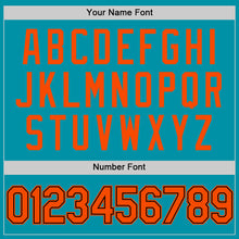 Загрузить изображение в средство просмотра галереи, Custom Teal Orange-Black Authentic Throwback Basketball Jersey