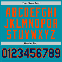 Загрузить изображение в средство просмотра галереи, Custom Teal Navy-Orange Authentic Throwback Basketball Jersey