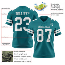 Charger l'image dans la galerie, Custom Teal White Authentic Football Jersey