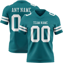 Charger l'image dans la galerie, Custom Teal White Authentic Football Jersey