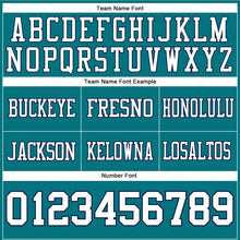 Charger l'image dans la galerie, Custom Teal White-Navy Authentic Football Jersey