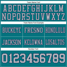Load image into Gallery viewer, Custom Teal Gray-Navy Authentic Football Jersey