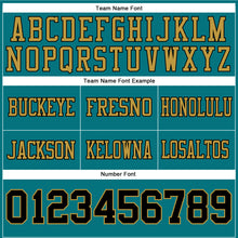 Laden Sie das Bild in den Galerie-Viewer, Custom Teal Black-Old Gold Authentic Football Jersey
