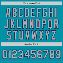 Load image into Gallery viewer, Custom Stitched Teal Gray-Navy Baseball Pullover Sweatshirt Hoodie