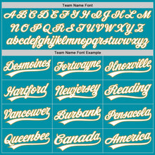 Load image into Gallery viewer, Custom Stitched Teal White-Old Gold Baseball Pullover Sweatshirt Hoodie