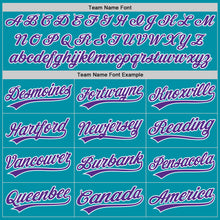 Load image into Gallery viewer, Custom Stitched Teal Purple-White Baseball Pullover Sweatshirt Hoodie