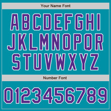 Load image into Gallery viewer, Custom Stitched Teal Purple-White Baseball Pullover Sweatshirt Hoodie