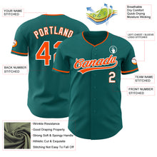 Load image into Gallery viewer, Custom Teal Orange-White Authentic Baseball Jersey